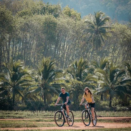 Borrow bicycles, and explore the island on two wheels
