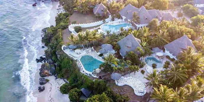 Ariel view of Msambweni Beach House & Villas