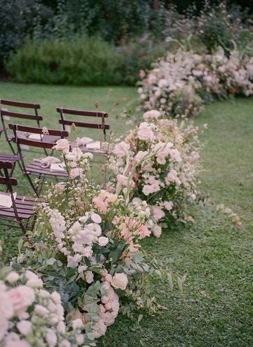 Garden-inspired florals for the ceremony.