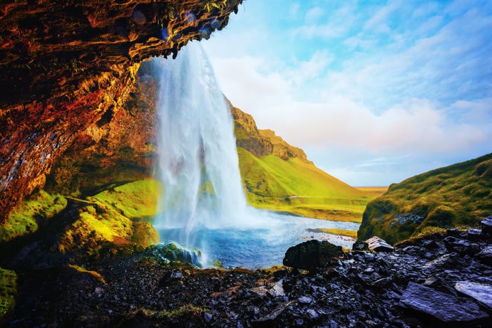 Gain a unique perspective from behind Seljalandfoss
