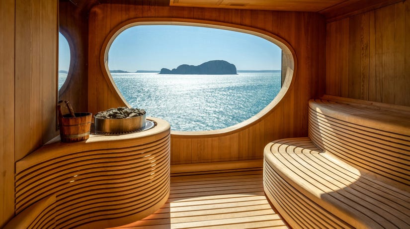 Sauna with ocean view
