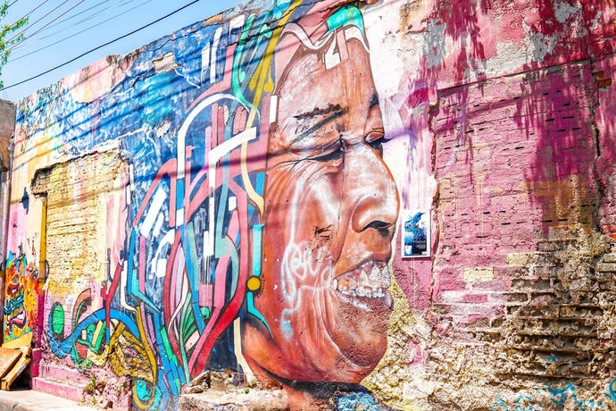 Bogota's intensely colorful street art