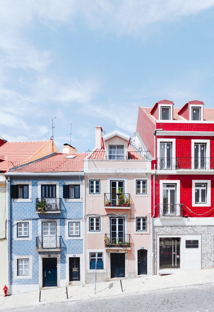 Colorful façades in Lisbon