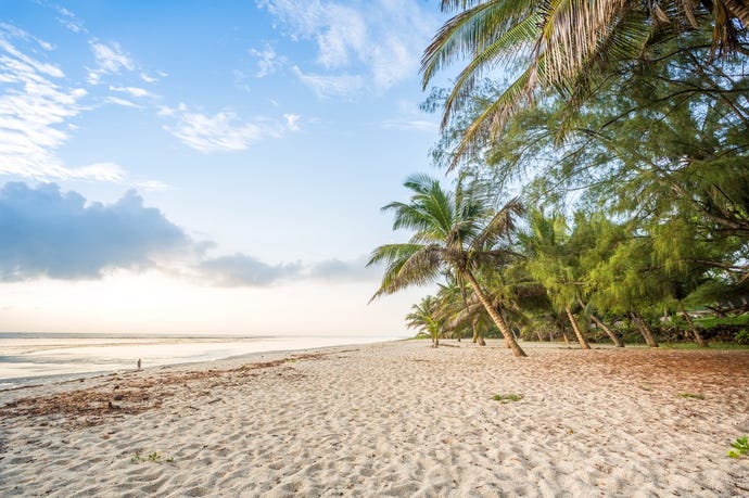 Talcum-soft sand and swaying palms of Diani Beach