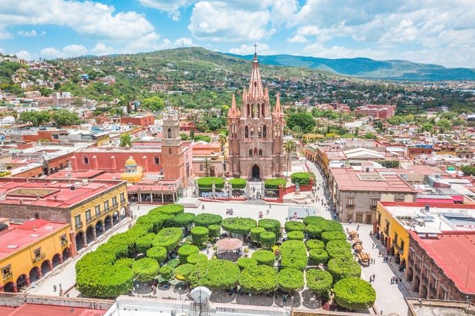 The Jardin Town Square in San Miguel de Allende, Mexico