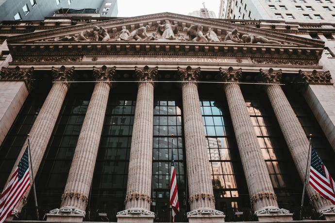 New York Stock Exchange on Wall St.
