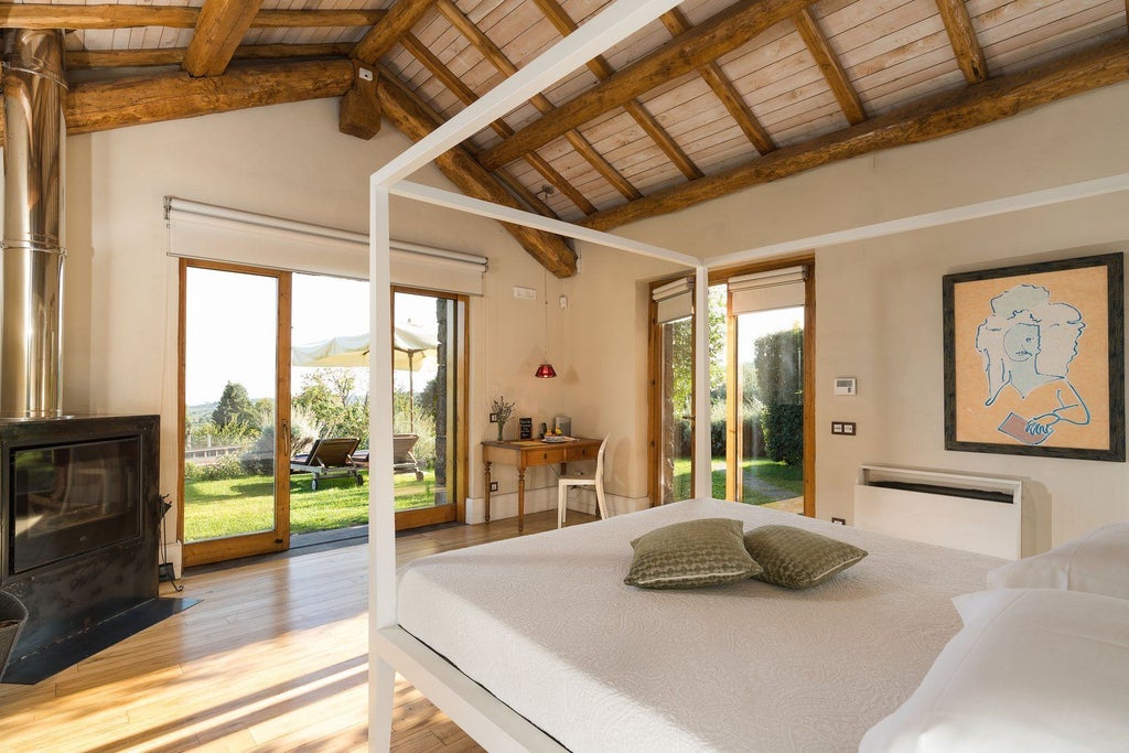 Luxurious four-bedroom pool villa at Monaci delle Terre Nere, nestled in Sicilian landscape with modern design and elegant interior styling