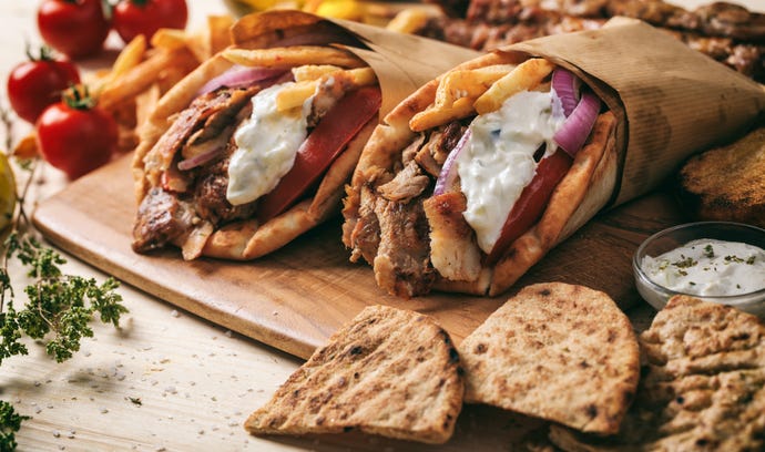 Traditional Greek souvlaki
