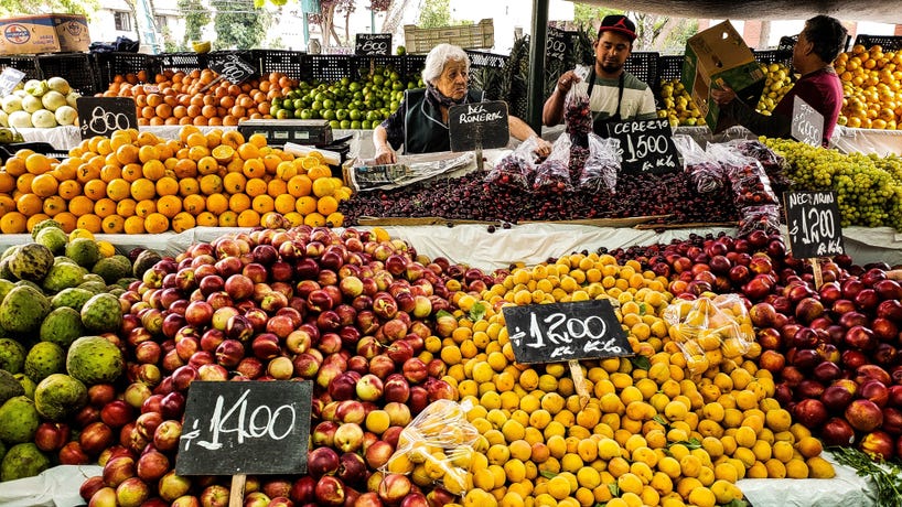 Local fruit market of Santiago
