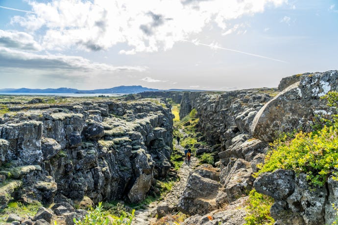 Þingvellir sits on the border of the North American and Eurasian continental plates