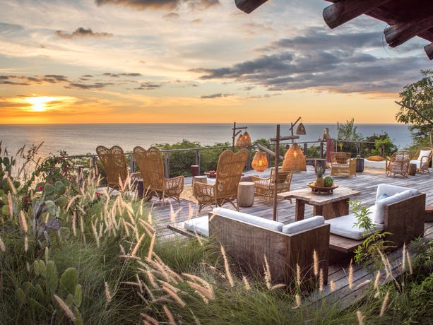 Honeymoon-worthy views from the clifftop restaurant