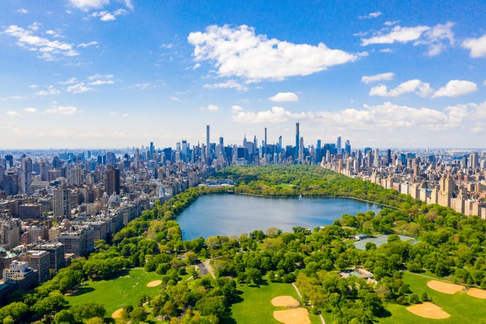 An aerial view of Central Park
