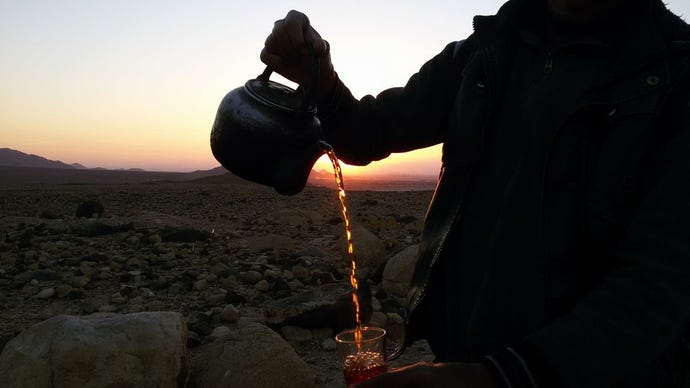 Feynan Ecolodge serving Bedouin tea