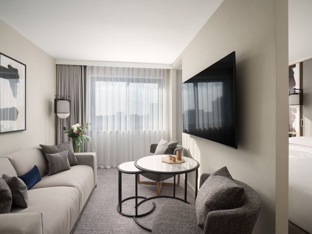 Luxurious Superior Room at Nobu Hotel London Portman Square, featuring elegant contemporary design with minimalist decor and sophisticated neutral color palette