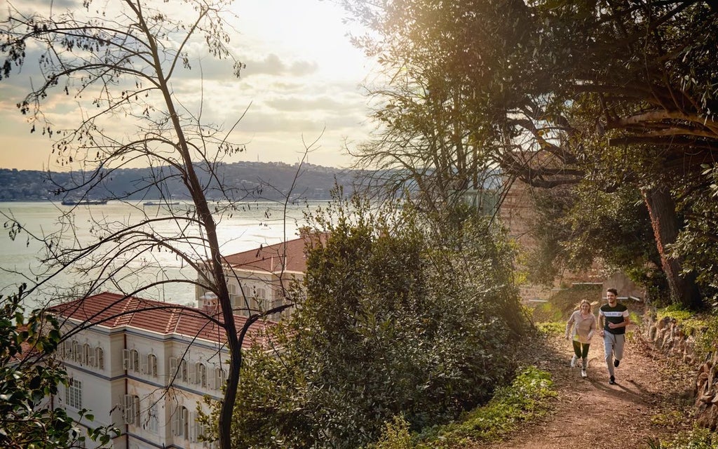 Historic Ottoman-era mansions transformed into luxurious Six Senses hotel, featuring elegant architecture and traditional Turkish design in Istanbul's scenic landscape