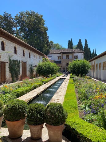 The Generalife Gardens, part of the Alhambra complex.
