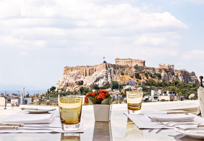 Dining with Acropolis views
