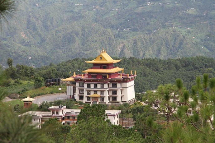 Picturesque Neydo Monastery in the countryside outside of Kathmandu