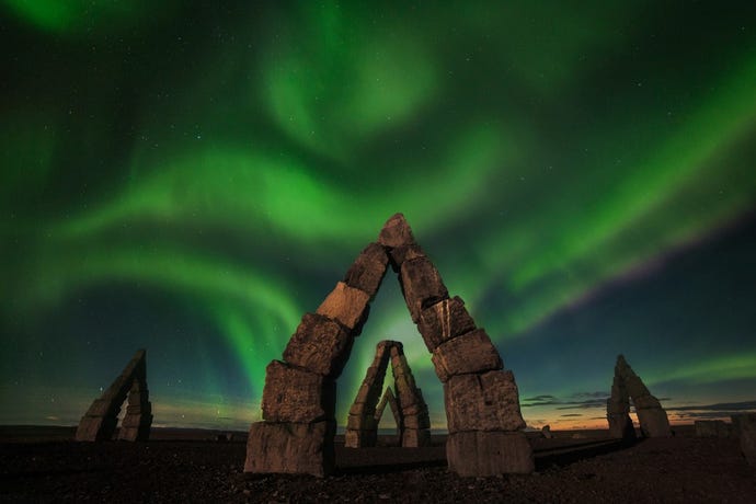 Aurora borealis above Raufarhöfn