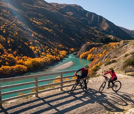 Biking the river trail
