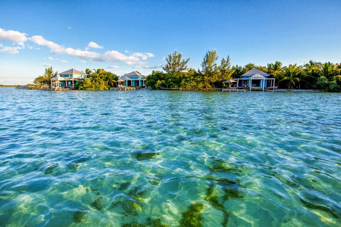 Cayo Espanto Private Island from the water
