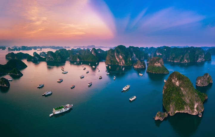 Aerial of Halong Bay
