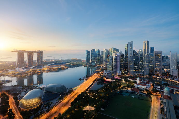 The skyline of Singapore
