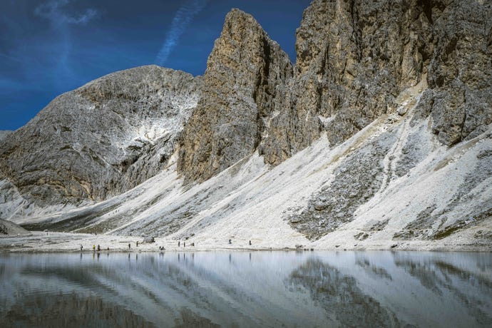 Antermoia Lake like a natural mirror
