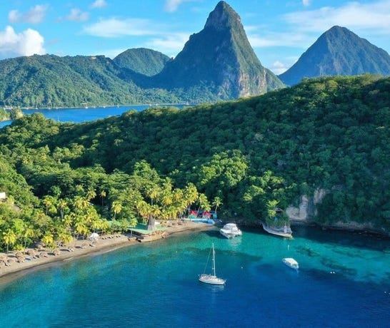 On the water in St. Lucia
