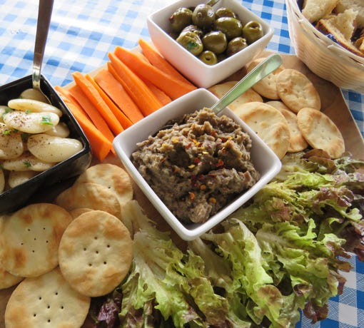 A farmer’s lunch in an olive grove