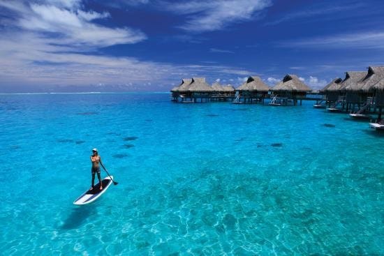 Paddleboarding in Bora Bora
