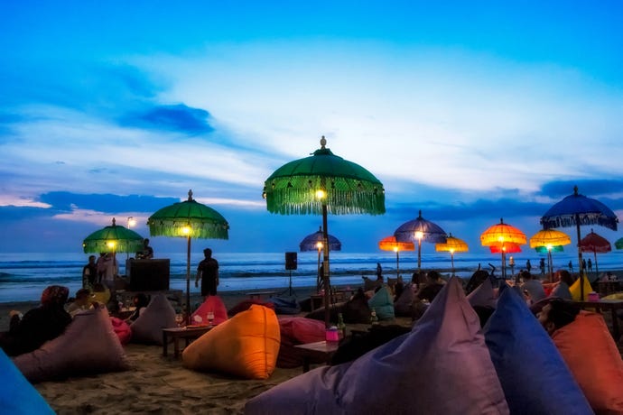 Evenings on Seminyak beach
