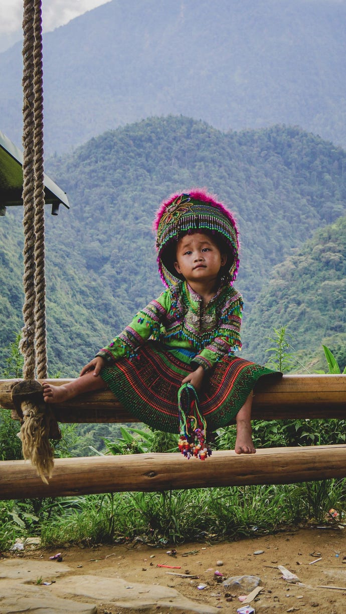 A young member of the Hmong group