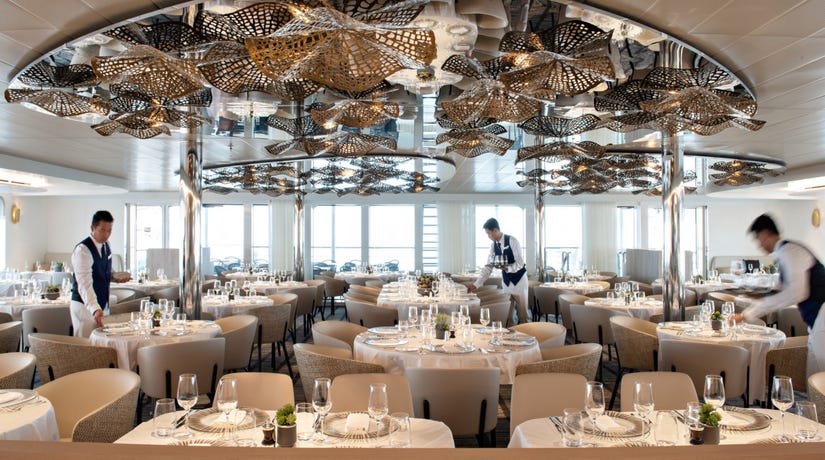 Dining aboard Le Ponant
