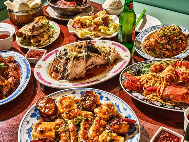 Cantonese dishes at a restaurant.
