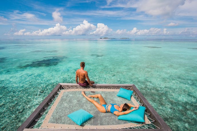 Spend days lounging over the Indian Ocean