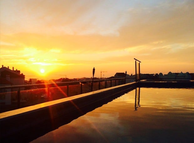 Sunset from the rooftop pool