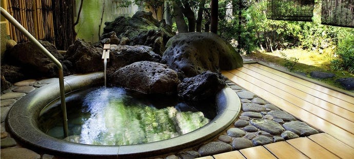 Each bathhouse features different private tubs