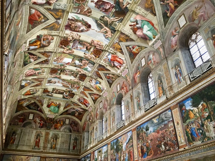 Michelangelo's immaculate painting of the Sistine Chapel
