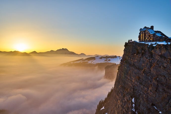 A spectacular sunset from the French Alp