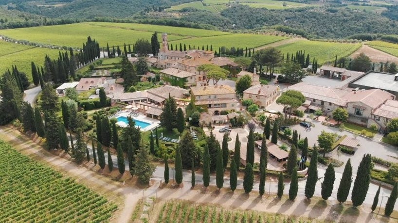 The serene grounds of Borgo San Felice in Tuscany
