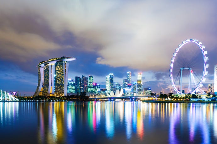 Singapore skyline at night
