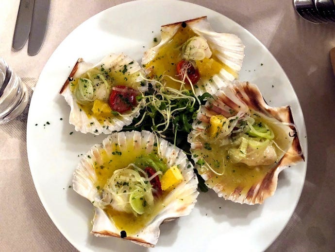 Scallops at Osteria Della Testiere
