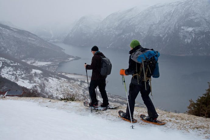 Snowshoeing in Aurland
