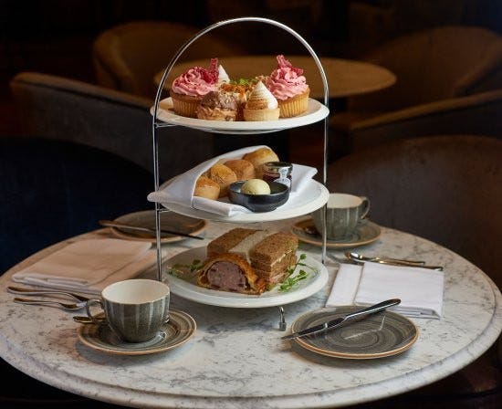 Afternoon tea at a hotel
