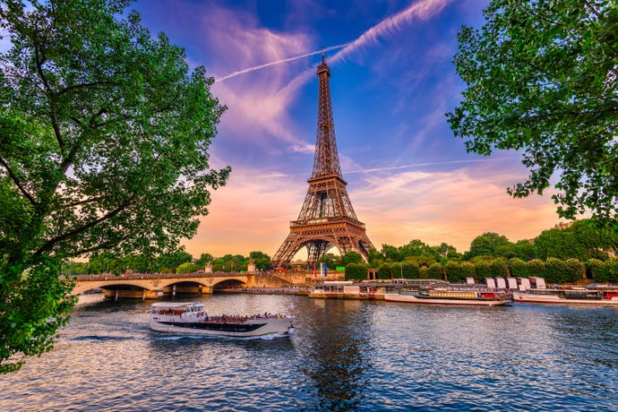 The Eiffel Tower from the River Seine
