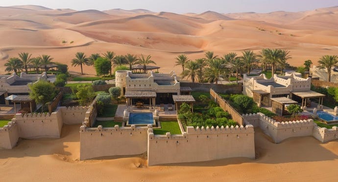 Exterior of the Royal Pavilion Villas at Qasr Al Sarab