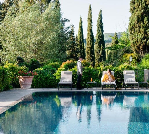 Spend your time between vineyard visits relaxing by the pool.
