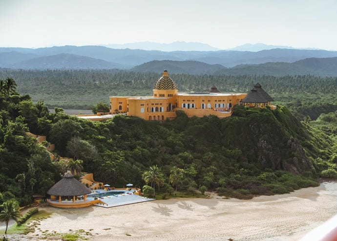 Casa Cuixmala, perched on the green cliffs