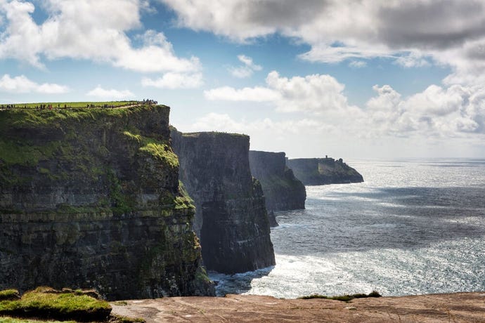 Keep your eyes peeled for surfers at the base of the Cliffs of Moher